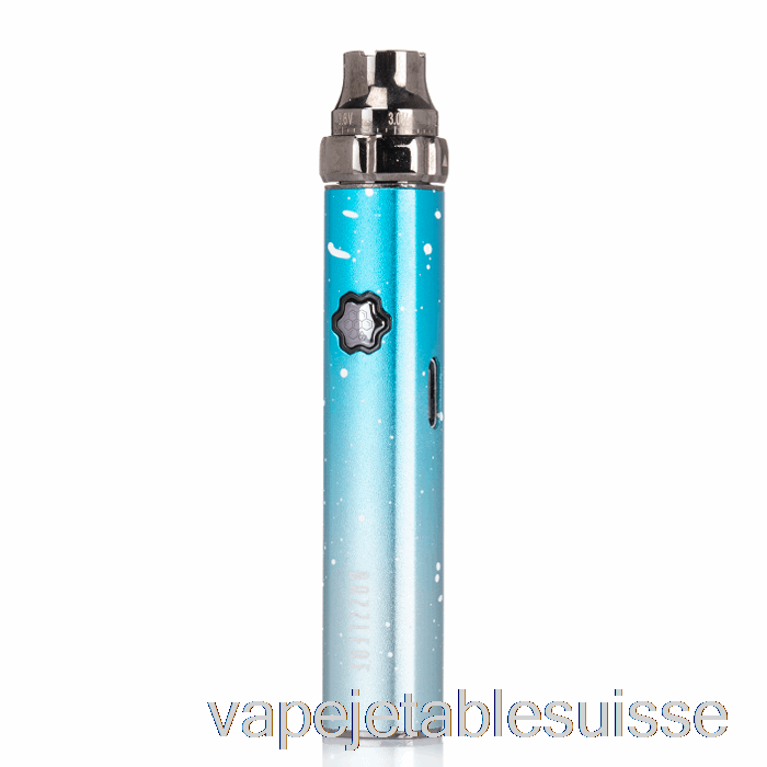 Vape Suisse Dazzleaf Squarii Top Twist 510 Batterie éclaboussures Bleu Ciel